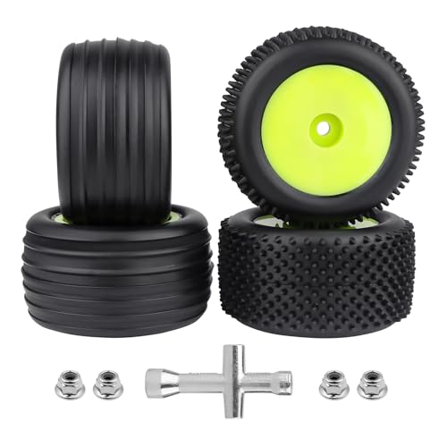 CrazyHobby Preglued Tires and Wheels Front Rear for Losi MiniT 20 Green Rims - Image 1