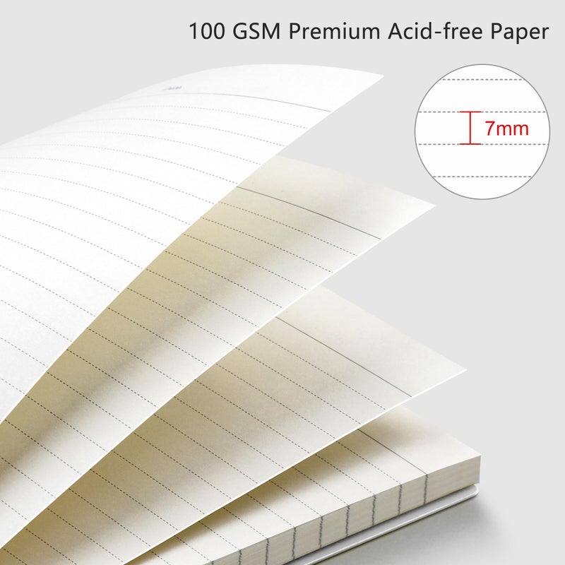 RETTACY Spiral College Ruled Notebook, 3-Pack, 160 Pages per Pack, A5 Medium Size (5.7" x 8.3"), for School, Work, Writing, Journaling, 100 GSM Thick Paper, Flexible Plastic Cover - Image 3