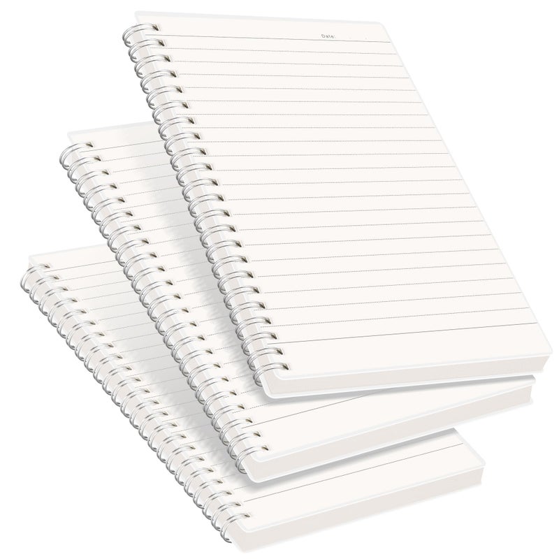 RETTACY Spiral College Ruled Notebook, 3-Pack, 160 Pages per Pack, A5 Medium Size (5.7" x 8.3"), for School, Work, Writing, Journaling, 100 GSM Thick Paper, Flexible Plastic Cover - Image 1