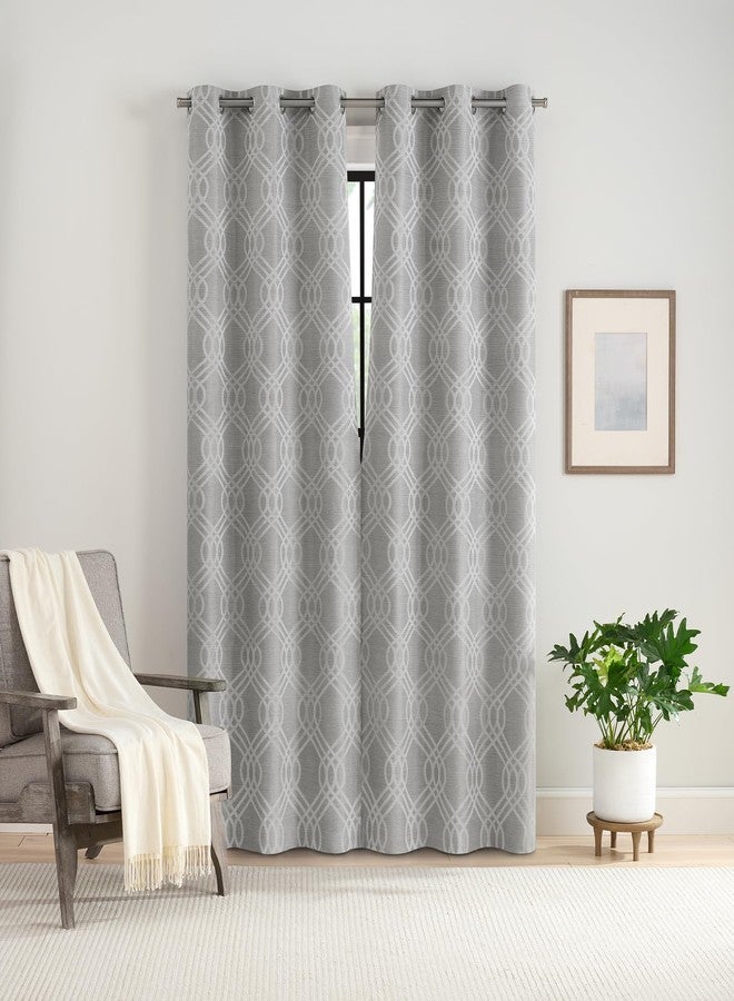 إكليبس ستارة إكليبس نيفا ماجنيتك المعتمة بنسبة 100%، لوحة ستارة نافذة بحلقات معدنية، إغلاق مغناطيسي سلس لغرفة النوم أو غرفة المعيشة أو غرفة الأطفال، طول 84 بوصة × عرض 37 بوصة، (لوحتان)، فضي - Image 2