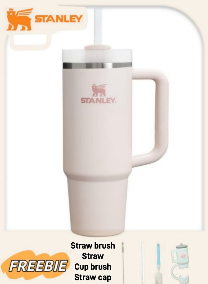 Stanley Quencher H2.0 FlowState Stainless Steel Vacuum Insulated Tumbler with Lid and Straw for Water, Iced Tea or Coffee, Smoothie and More, Rose Quartz, 40 oz Stainless Steel 32x15x 10cm - Image 1