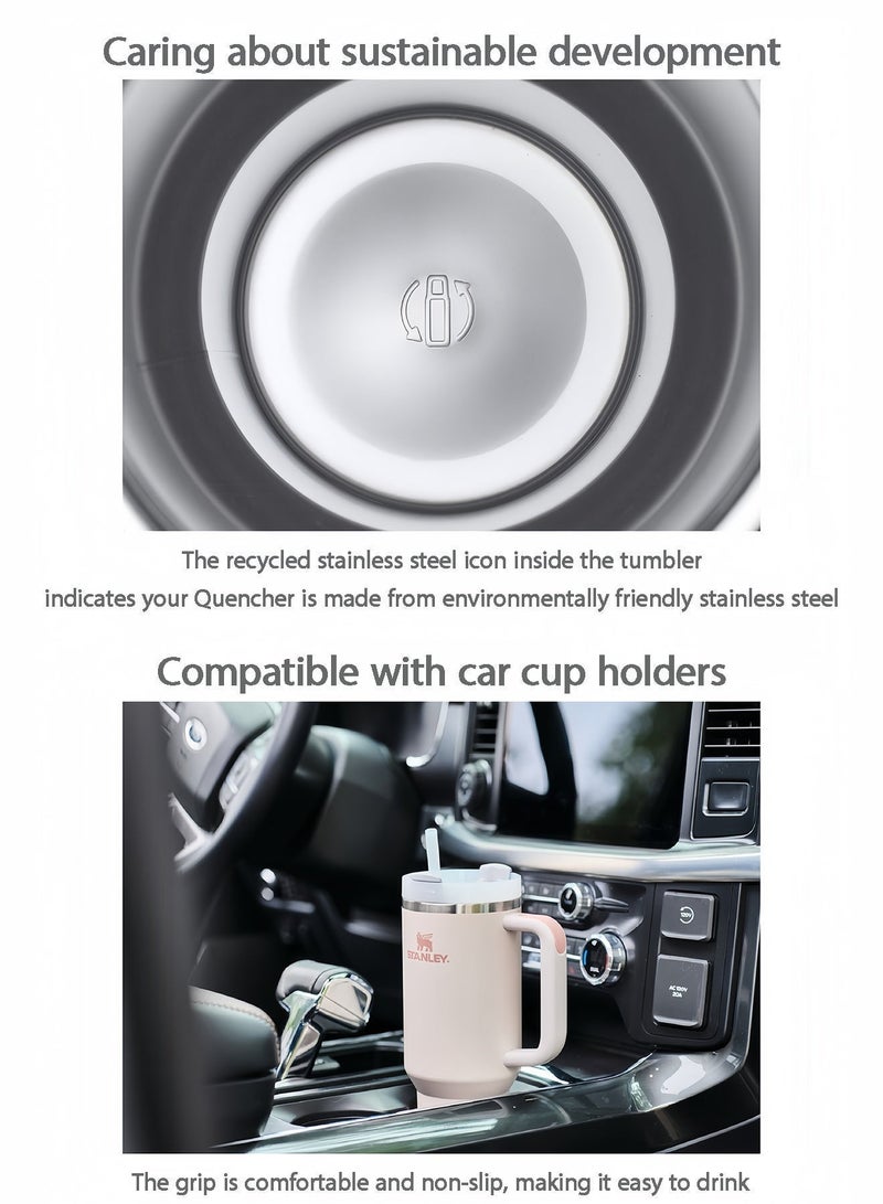 Stanley Quencher H2.0 FlowState Stainless Steel Vacuum Insulated Tumbler with Lid and Straw for Water, Iced Tea or Coffee, Smoothie and More, Rose Quartz, 40 oz Stainless Steel 32x15x 10cm - Image 3