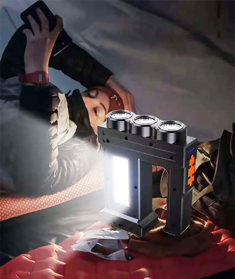 LED Flashlight: 1000 Lumens IPX6 Waterproof USB Rechargeable - 500M Range Reverse Charging Function Handheld Work Light for Outdoor Camping Job Site Emergency Use - Image 4
