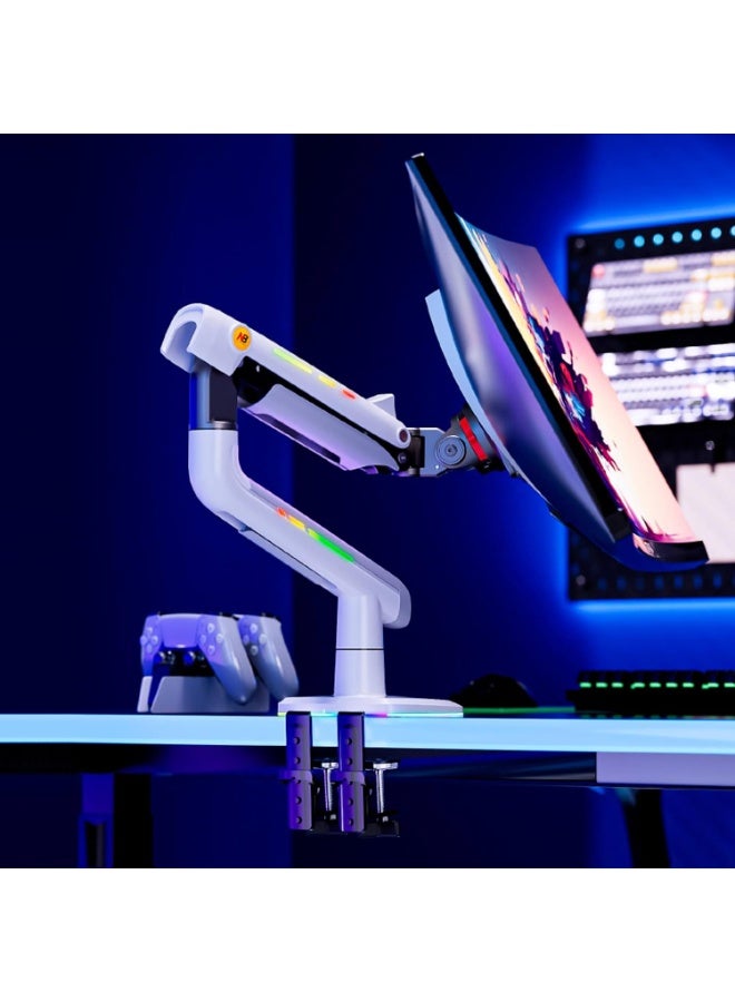 NB NORTH BAYOU Heavy-Duty Adjustable Monitor Arm - Fits 32-60 Inches Screens, Supports Up to 20kg, Multi-Angle with RGB Light - Image 2