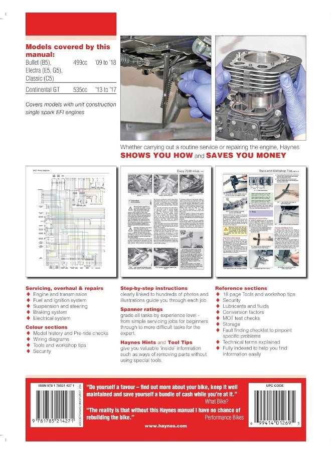 Royal Enfield Bullet and Continental GT Service & Repair Manual (2009 to 2018)