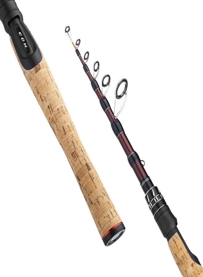 EOW XPEDITE Portable Telescopic Spinning Fishing Rods, 24T Rod Blanks & Solid Carbon Tip, Comfortable Cork Handle, Travel Rod, Fresh & Salt Water Fishing, Light Weight and Short Collapsible Rods - Image 1