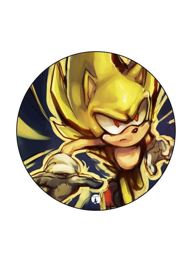 RKN Video  Game Sonic Printed Mouse Pad  Yellow/Blue
