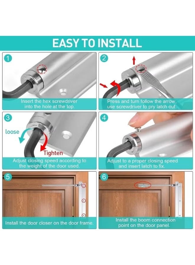 Automatic Adjustable Spring Door Closer – Heavy Duty Safe Metal Door Closer - Image 1