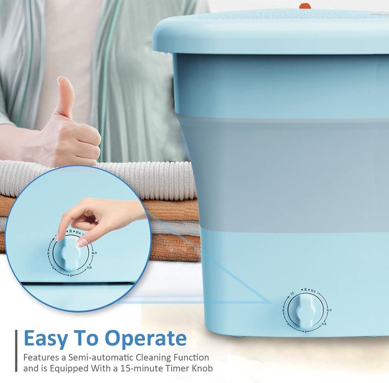 TDOO 12L Folding Clothes Washing Machine, Portable Mini Automatic Home Travel Washing Machine, Lightweight Underwear Washer for Apartment, Laundry, Camping, RV, Travel, Underwear, Personal, Baby - Image 5