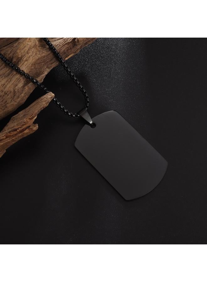 High Polished Dog Tag Necklace Men's Stainless Steel Pendant Necklace Simple Casual Jewelry 