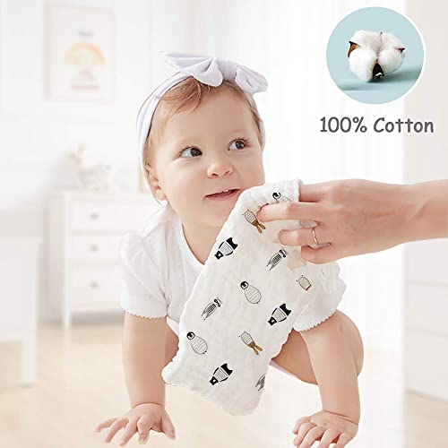 BABY STATION Organic Muslin Baby Washcloths, Soft for Sensitive Newborn Skin, Absorbent & Gentle, Hypoallergenic Infant Gift Set (4) - Image 2