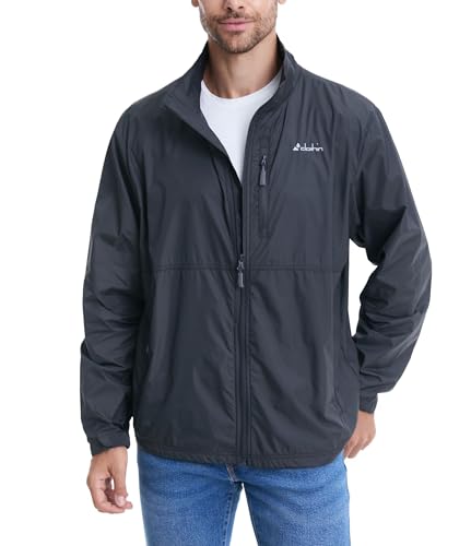 clothin Mens Lightweight Windbreaker Packable Jacket Water Resistant Gray XL - Image 1