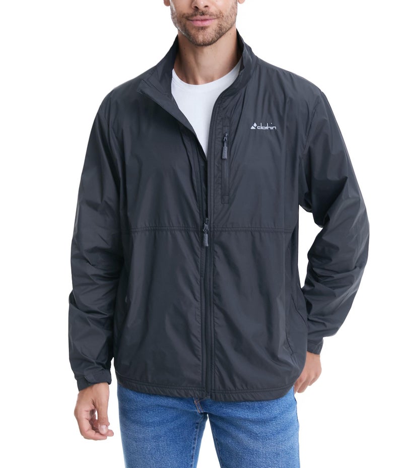clothin Mens Lightweight Windbreaker Packable Jacket Water Resistant Gray XL - Image 2