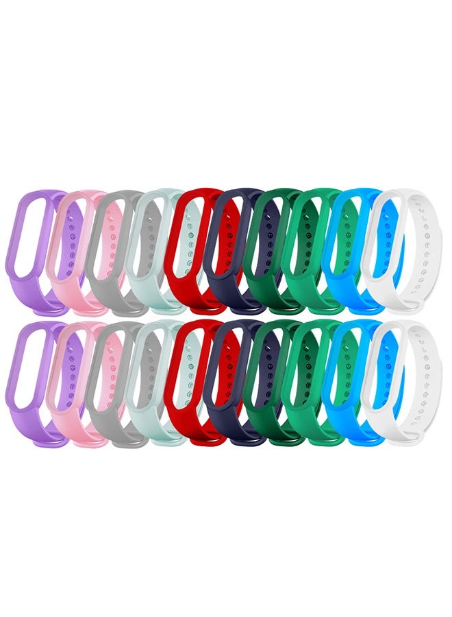 20 Pieces of Strap Band for Xiaomi Mi Band 6 Mi Band 5 - Silicone Watch band Replacement Band
