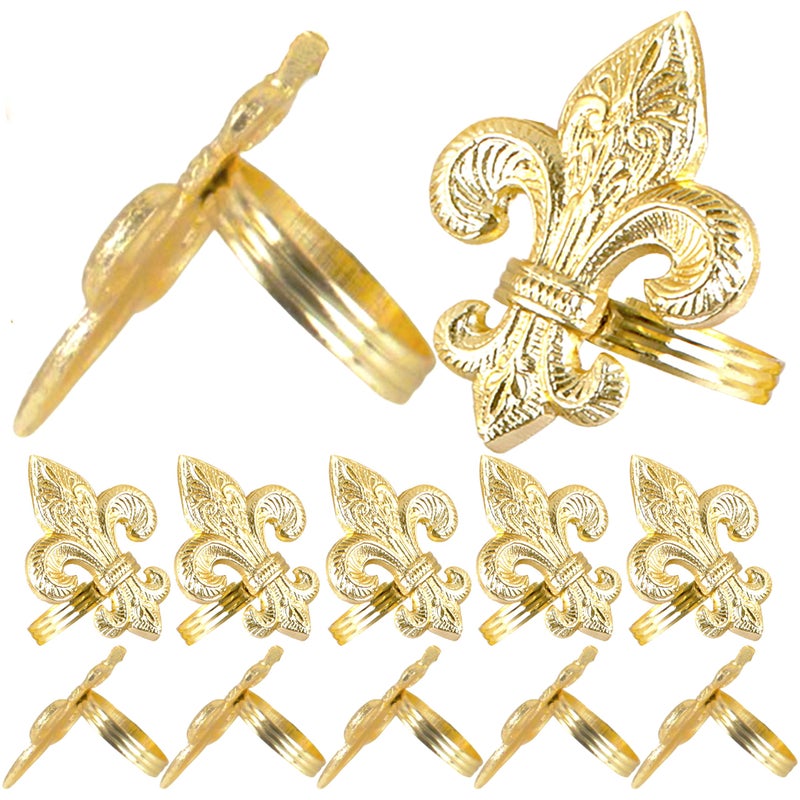 CLEENTABLE  Elegant Gold Napkin Rings Set of 12  Durable Round Aluminum Serviette Holders for Stylish Dining Party Wedding  Everyday Table Dcor