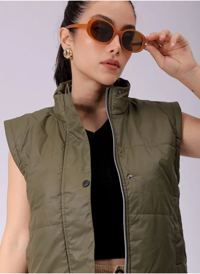 Freehand Women Regular Fit Solid Puffer Jacket