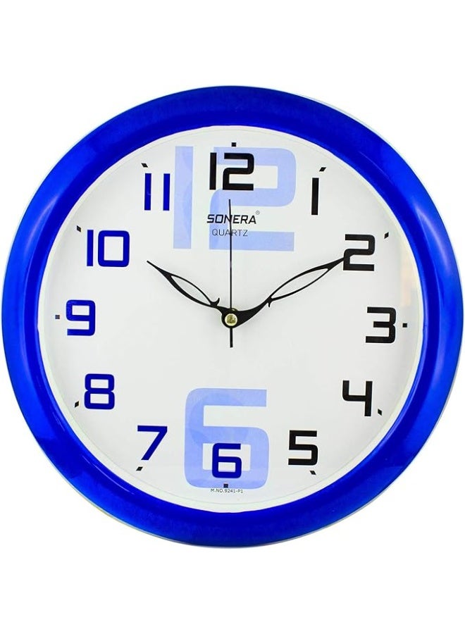 Sonera Wall Clock - 9241 -Analog-Quartz-Blue Color-White Dail with black× blue - Image 1