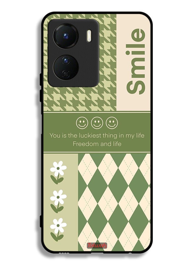 Tolwak Vivo Y16 Protective Case Cover Smile Is The Luckiest Thing In My Life - Image 1