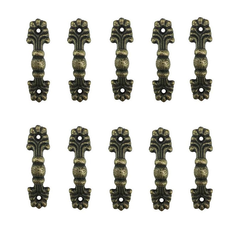 Jewelry Box Door Drawer Arch Shape Pull Handle Bronze Tone 10pcs