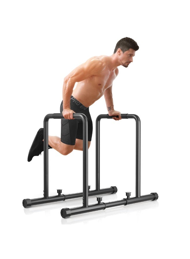 WALALLA Adjustable Dip Bar 500kg Capacity Dip Station Portable Functional Fitness Bar with Double Safety Connector, Heavy Duty Dip Stand Body Press Bar Parallette Exercise Bar Workout Equalizer for Calisthenics - Image 4