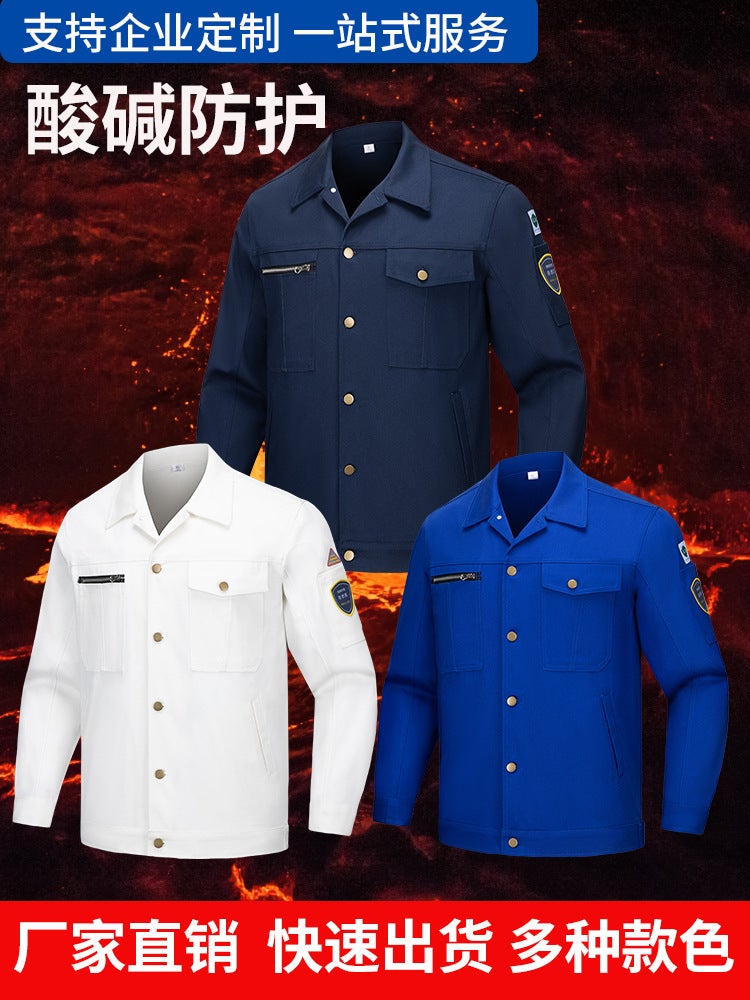 Protective Flame-Retardant Work Clothes, High-Temperature Resistant Work Clothes Suit, Acid And Alkali Resistant Labor Protection Clothing, Long-Sleeved Anti-Static Suit - Image 5