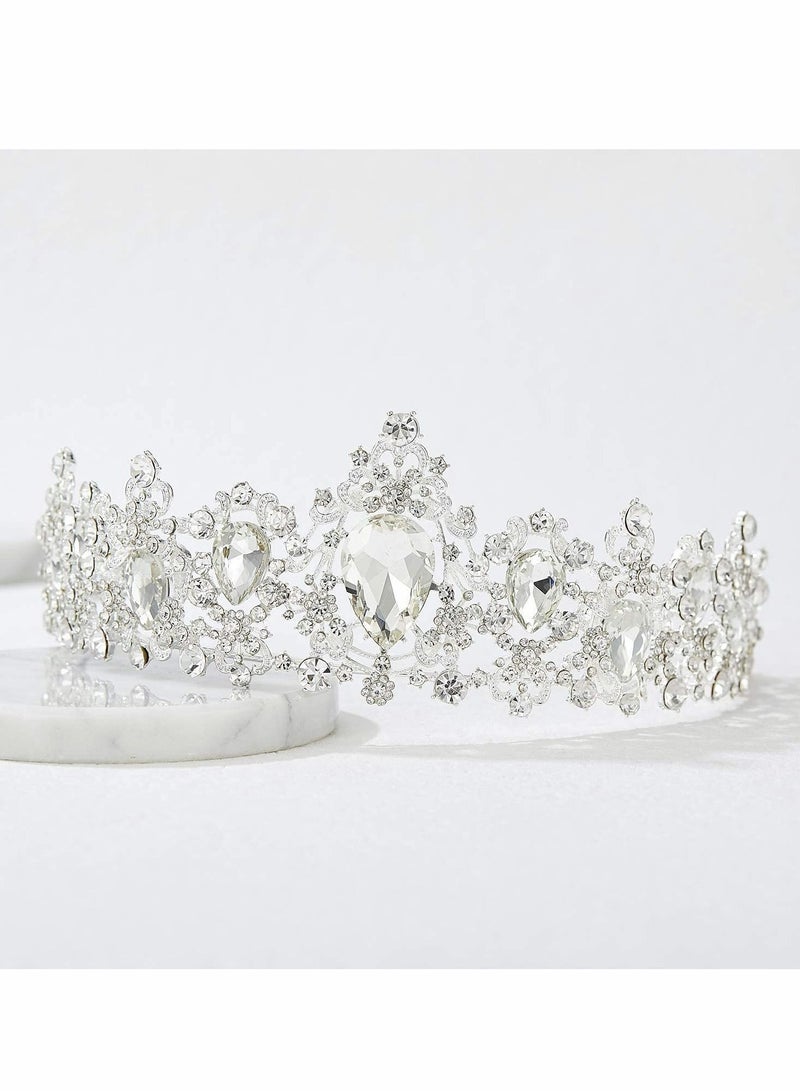 Y&D Crystal Crown for Women, Queen Tiaras with Rhinestone, Bridal Tiara  - Image 4