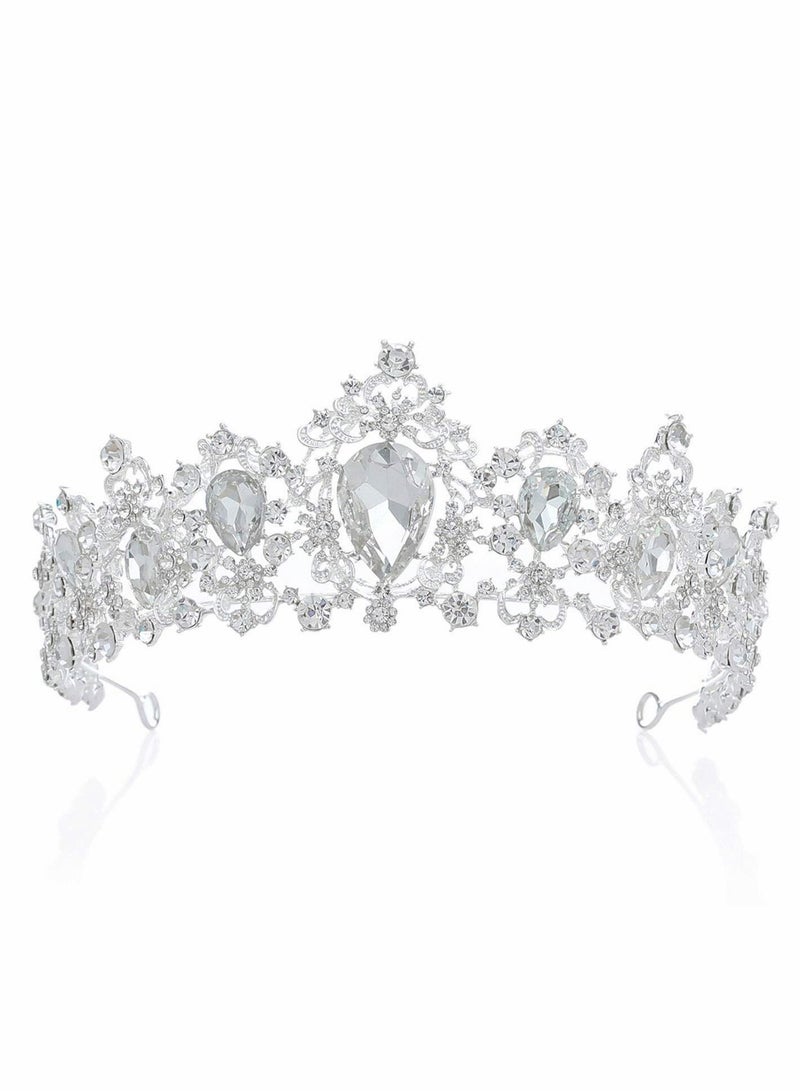 Y&D Crystal Crown for Women, Queen Tiaras with Rhinestone, Bridal Tiara  - Image 1