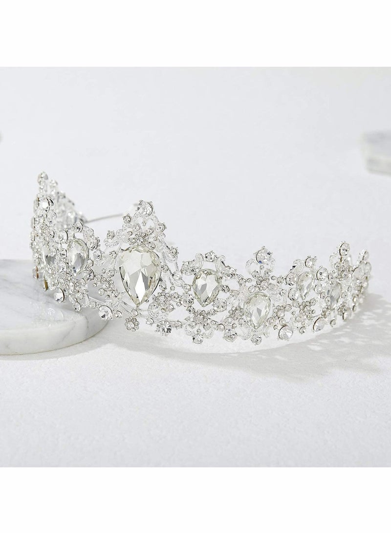 Y&D Crystal Crown for Women, Queen Tiaras with Rhinestone, Bridal Tiara  - Image 5