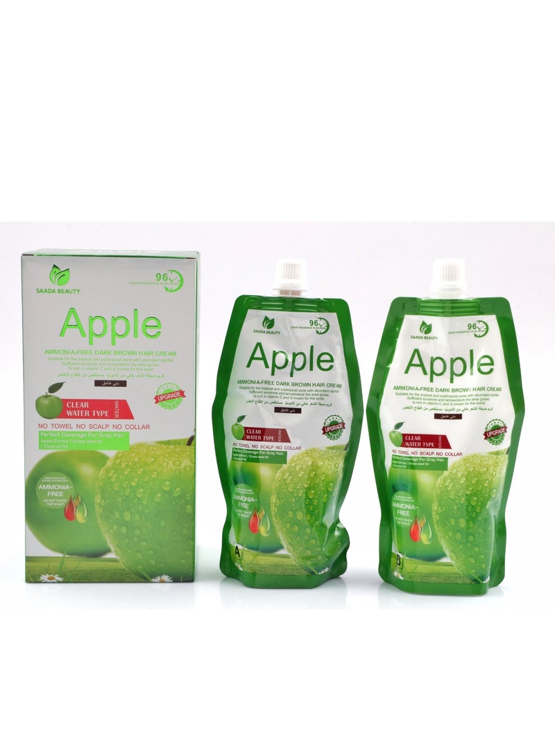 سعادة بيوتي كريم صبغة شعر خالية من الأمونيا - كريم 500 مل + مثبت 500 مل من ابل بني غامق - Image 4