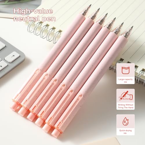 RIANCY Cute Pink Pens Black Ink 25PCS Retractable Gel Pens Writing Extra Fine Point 0.5mm Gift for Women Journaling Teachers Stationery Office School - Image 4