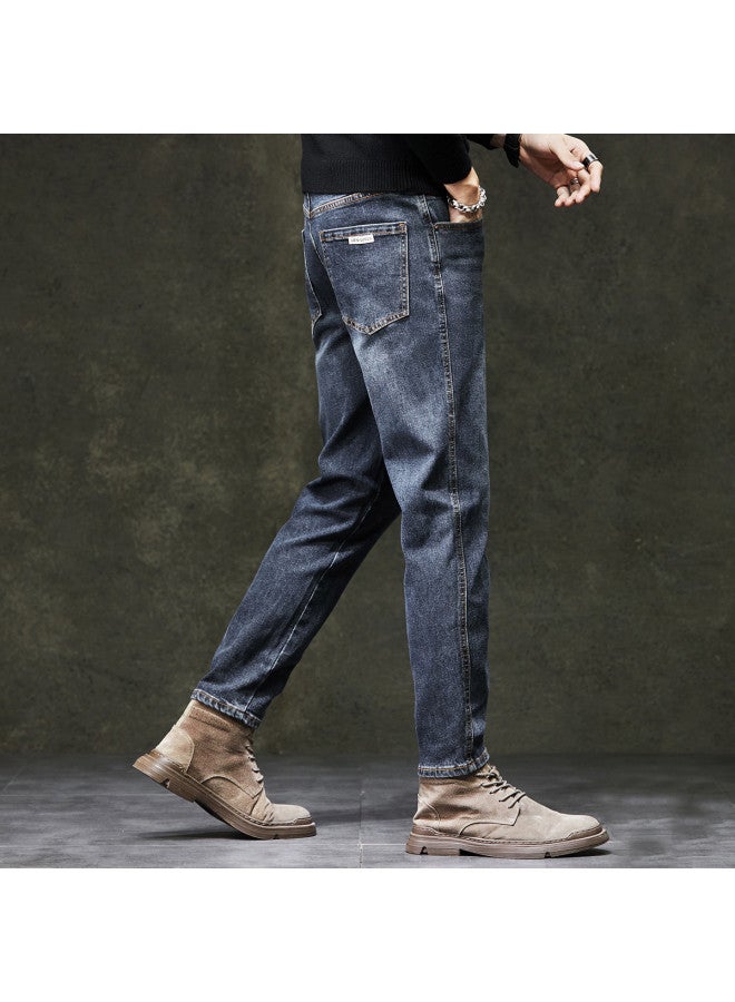 Fapai Men's Jeans Men's Autumn Winter Retro Slim-fit Pants Casual Versatile Slim Stretch Men's Trousers - Image 5