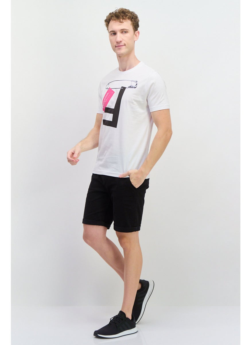 Free Soul Men Crew Neck Short Sleeve Graphic Printed T-Shirt, White  - Image 4