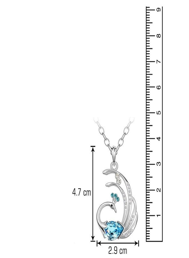 Om Jewells Crystal Feathery Peacock with Bangle Bracelet for Women - Image 4
