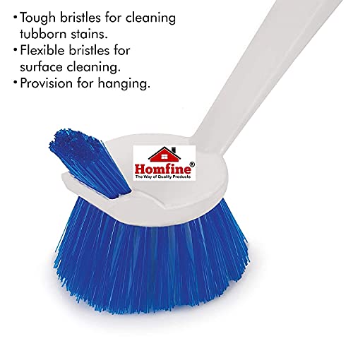Homfine Sink Cleaning Brush Double Sided Flexible Bristles for Cleaning Kitchen Utensils Platform, Washbasins, Sink, WC, Toilet (1U, Size :11inch, Pink/Blue) - Image 2