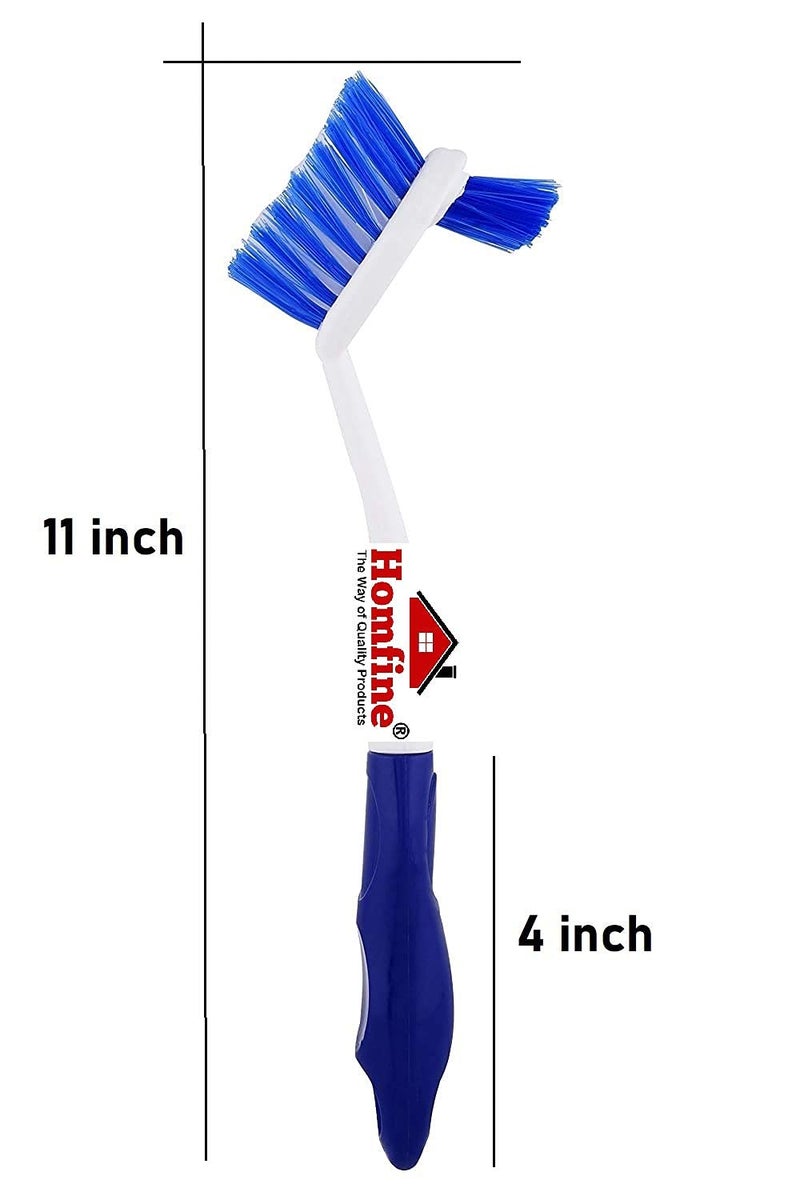 Homfine Sink Cleaning Brush Double Sided Flexible Bristles for Cleaning Kitchen Utensils Platform, Washbasins, Sink, WC, Toilet (1U, Size :11inch, Pink/Blue) - Image 4