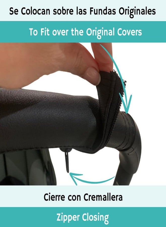 PROTEC TIF | Pack of Leatherette Protective Covers for Handlebar and Carrying Handle Compatible with Bugaboo FOX 5 - Image 4