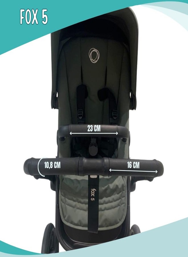 PROTEC TIF | Pack of Leatherette Protective Covers for Handlebar and Carrying Handle Compatible with Bugaboo FOX 5 - Image 3
