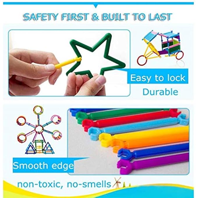 AM ANNA 500 PCS Smart Sticks Building Toy Building Blocks Different Shape Educational Construction Engineering Set 3D Puzzle, Interlocking Creative Connecting Kit - Image 3
