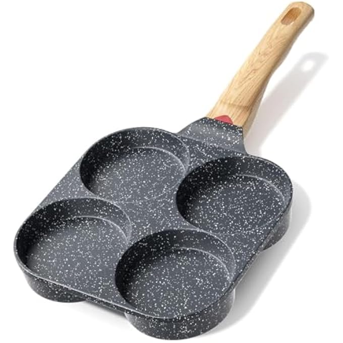 Unity Egg Frying Pan  4 Cup Egg Pan Nonstick Versatile Fried Egg Pan Breakfast Skillet For Pancake Hamburger Sandwiches Compatible With Gas Stove  Induction Cookware Easy To CleanGray - Image 1