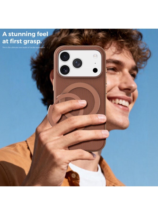 Tech Fabric 360° Rotating Ring Stand Magnetic Phone Case for iPhone 17 Pro Max / 17 Pro, Woven Drop-Proof Protective Cover - Image 4
