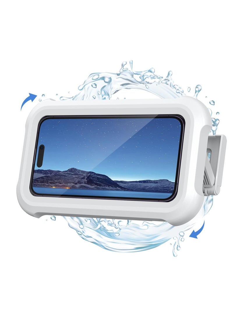 حامل الهاتف Lamicall للاستحمام مقاوم للماء - حامل هاتف للاستحمام قابل للدوران 480 درجة وقابل للتعديل، حامل هاتف على الحائط في الحمام مقاوم للماء ومضاد للضباب، ملحقات للاستحمام للهواتف مقاس 4-7 بوصات - Image 1