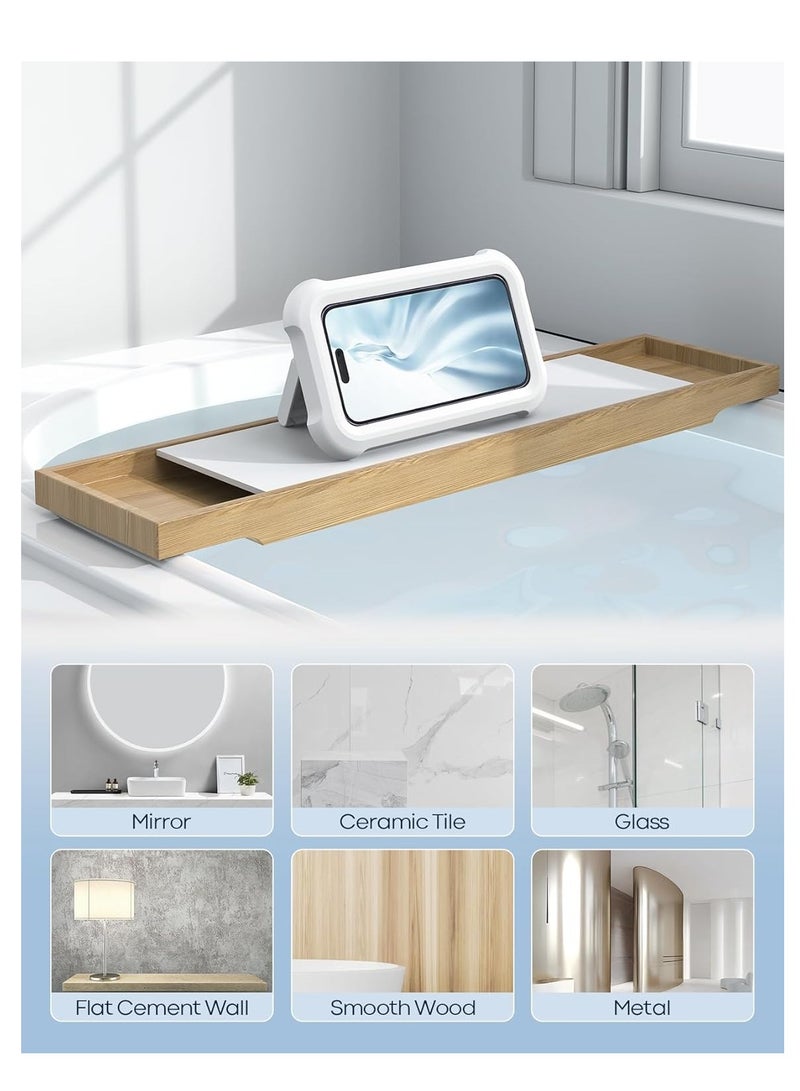 حامل الهاتف Lamicall للاستحمام مقاوم للماء - حامل هاتف للاستحمام قابل للدوران 480 درجة وقابل للتعديل، حامل هاتف على الحائط في الحمام مقاوم للماء ومضاد للضباب، ملحقات للاستحمام للهواتف مقاس 4-7 بوصات - Image 3