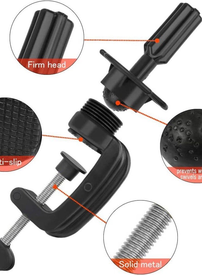 Teenitor Wig Mannequin Head Stand, 2 Pack Cosmetology Manikin Stand Mannequin Head Holder Clamp Black Wig Stand Holder - Image 3