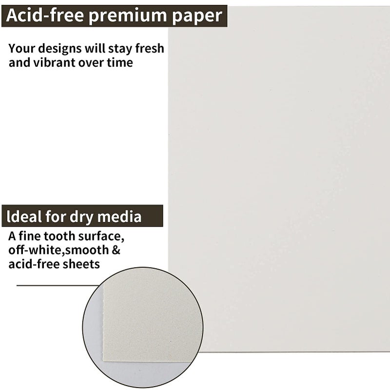 Fuxi دفتر رسم 9" × 12"، دفتر رسم حلزوني علوي، عبوتان 100 ورقة لكل منهما (68lb/100gsm)، دفتر رسم فني خالي من الحمض للرسم والكتابة للأطفال والبالغين والمبتدئين والفنانين - Image 4