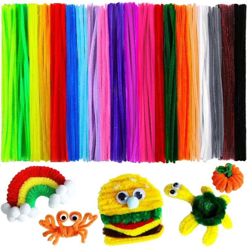 deziine DEZIINE 10colors Pipe Cleaners Chenille Stems Pipe Cleaners for Crafts Pipe Cleaner Crafts Art and Craft Supplies Pack of 200PCS  - Image 1