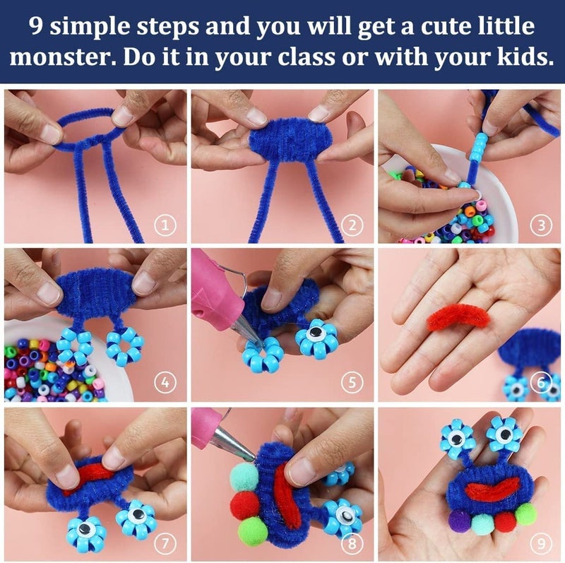 deziine DEZIINE 10colors Pipe Cleaners Chenille Stems Pipe Cleaners for Crafts Pipe Cleaner Crafts Art and Craft Supplies Pack of 200PCS  - Image 5