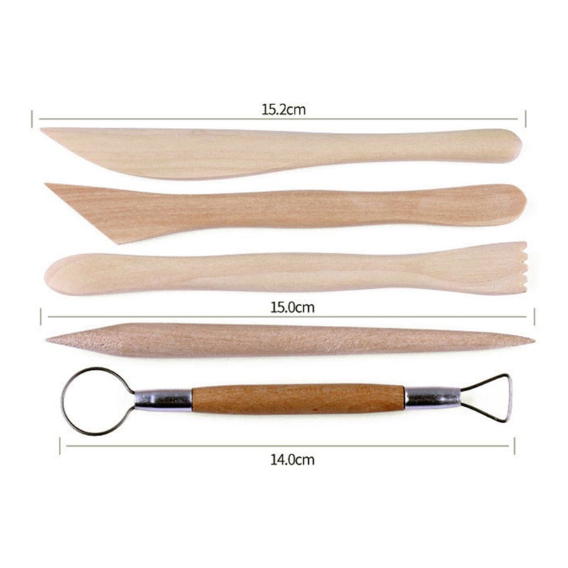 Pottery Clay Tools 13pcs High-quality Wood Metal - Comfortable Easy Grip Ceramic Sculpting Kit for Beginners Artists Experts Clay Modeling - Image 2