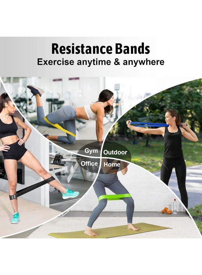 Kawkab Resistance Bands for Working Out, Exercise Bands Resistance Bands Set with 5 Resistance Levels, Multi-Colored Workout Bands for Indoor & Outdoor Fitness, Leg Strength Training, Yoga - Image 3