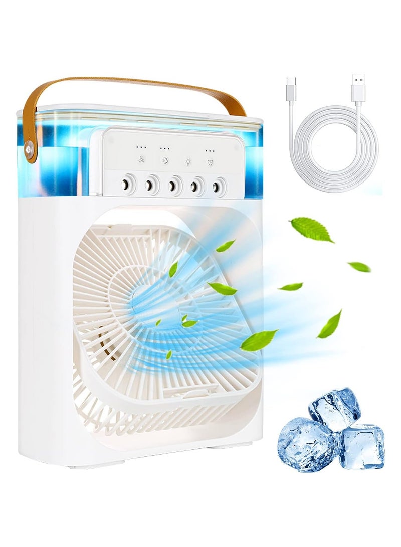 Mini Evaporative Air Cooler,1-3H Timer Portable AC Cooling Fan for car Home Office Room - Image 1