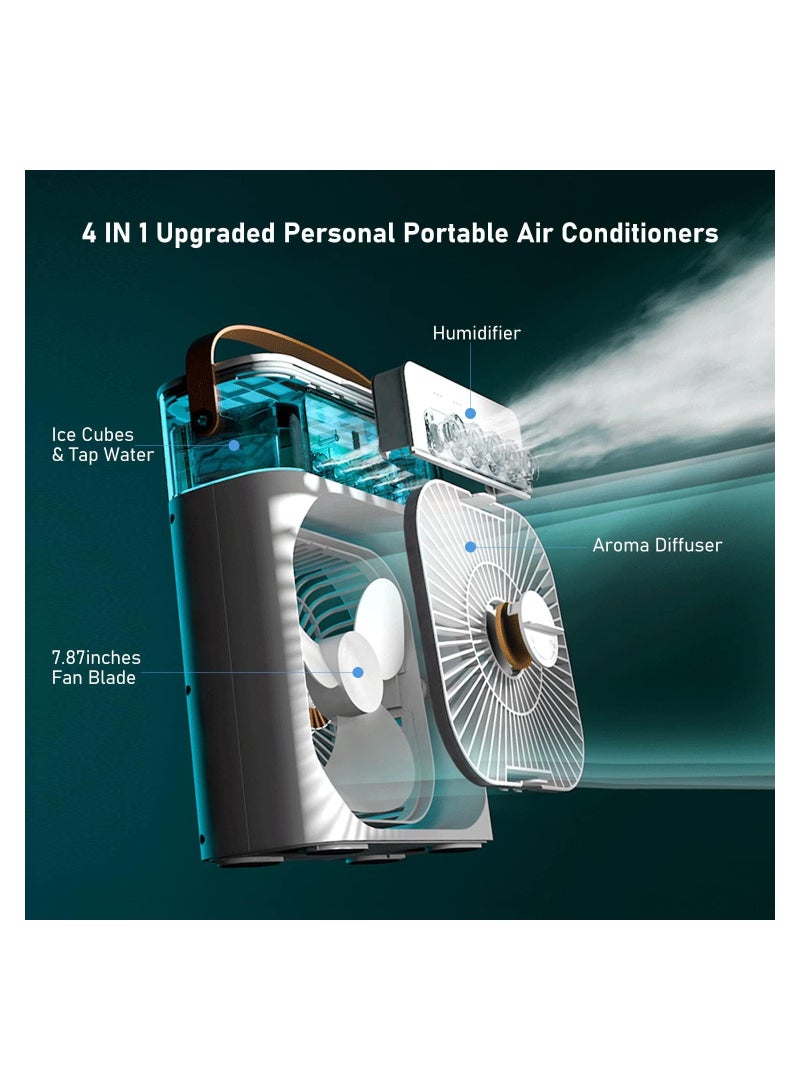 Mini Evaporative Air Cooler,1-3H Timer Portable AC Cooling Fan for car Home Office Room - Image 3